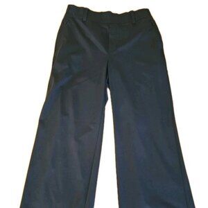 Land's End Wide Leg Mid Rise Pull-on Black Pocket Pants S (6-8) Flattering EUC